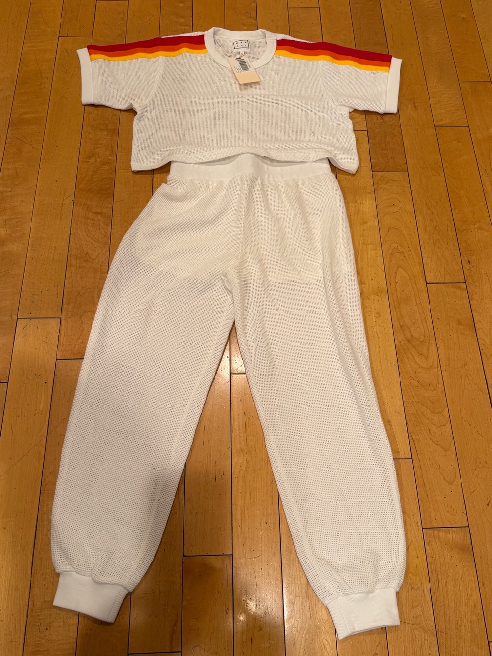 Wesley
white rainbow pants set